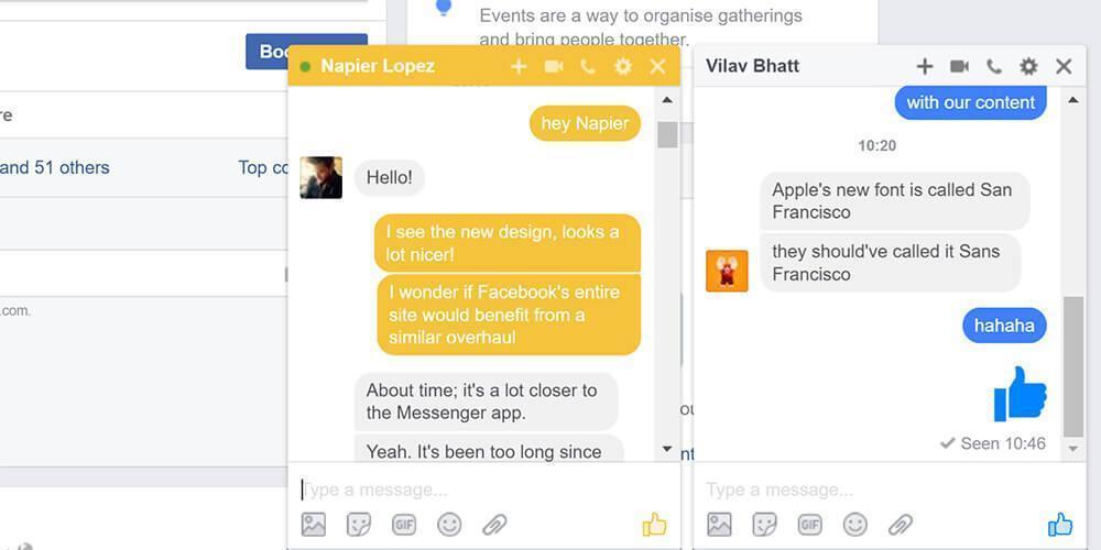 Facebook chat window