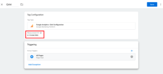 ID de mesure GA4 dans GTM